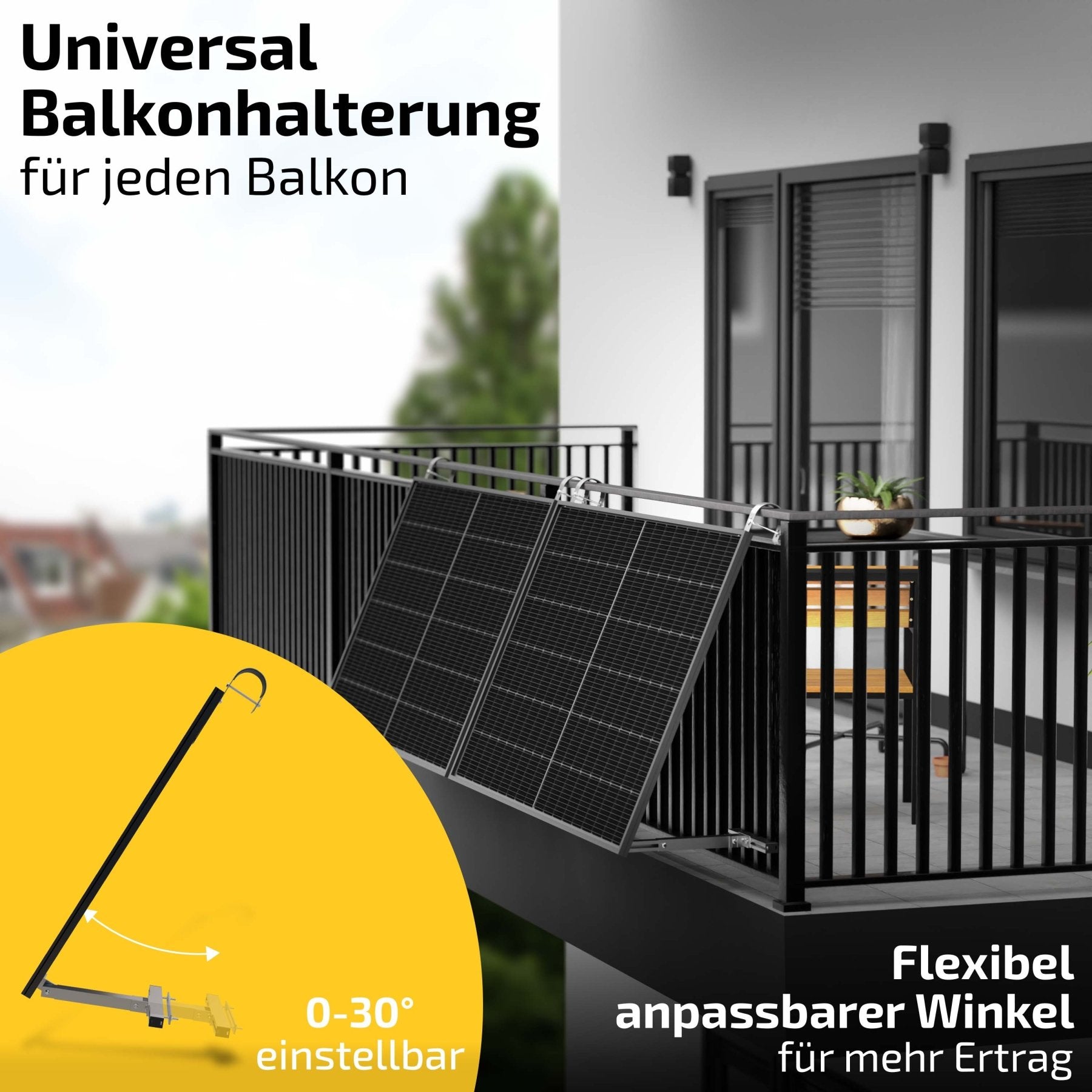 Halterung Balkon 0-30°