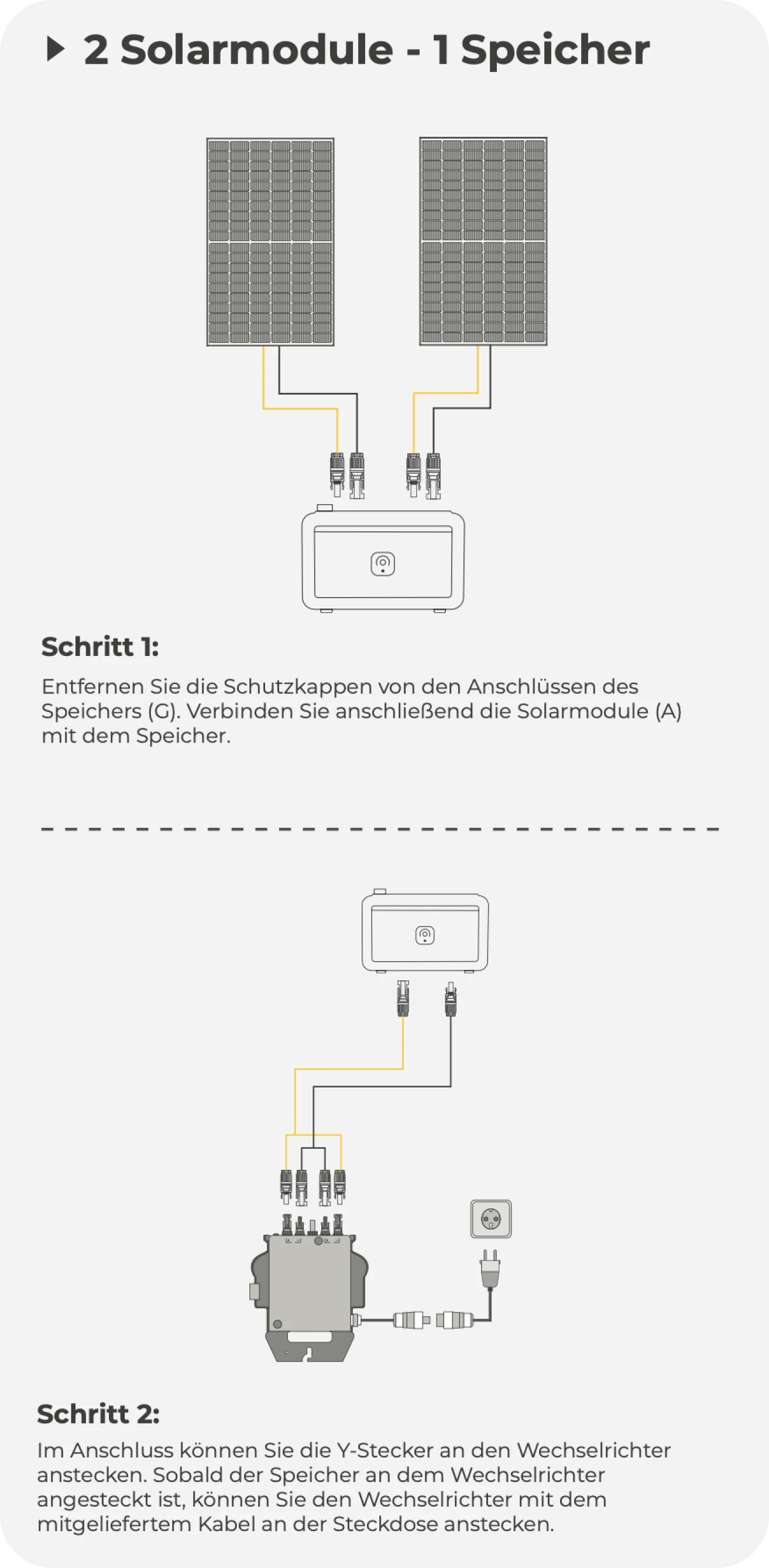 2 Solarmodule - 1 Speicher